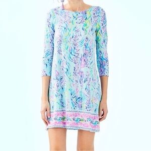 Lilly Pulitzer Ophelia Swing Dress Blue Oasis Tint Swim Shady Engineered Size L